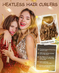 Overnight Heatless Hair Curlers Satin Velvet No Heat Jumbo Rods 3pcs Khaki