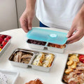 LIGIDAR Reusable Snack Containers 2pcs Stainless Steel Double Compartment