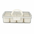 SIXRUN Condiment Serving Tray 8 Compartments Plastic Small White
