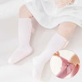 Marchare Baby Girls Knee High Socks Cotton 2 Pack Grey Light Pink 3-5T