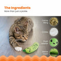Catstages Crunchy Pickle Kicker Cat Toy with Catnip Dental Mesh Green