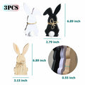 Hryxic 3 Pcs Easter Bunny Wooden Decorations Table Centerpiece White Black