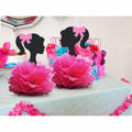 VeSidyHelo Party Centerpieces Girl Theme Glitter Pearls 3D Paper Flowers 4pcs