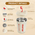 Livaprul 13oz White Stainless Steel Insulated Coffee Cup with Lid Christmas
