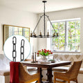 Garini 6ft Industrial Black Metal Light Fixture Chain Pendant Chandelier