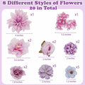 Mototo Graduation Cap Decorations Kit Purple Flowers Rhinestones Glitter DIY