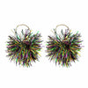 CHUU YUNG Colorful Mardi Gras Carnival Tassel Acrylic Heart Hoop Earrings Style