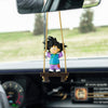 GONIAOCON Car Swing Ornament Purple Stainless Steel Rear View Mirror Decor