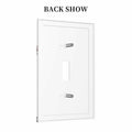 DWBGUO Decorative Rustic White Rooster 1 Gang Outlet Cover Plate