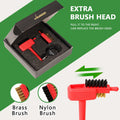 Joooones Mini Golf Brush Nylon Brass Bristles Retractable Keychain Red