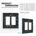 Thsanju Morris Tropical Leaf Double Rocker 2 Gang Switch Cover Dark Green Blue