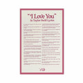 I LOVE YOU Lyrics Canvas Poster 12x18 Bedroom Wall Art Unframed Decor