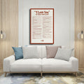 I LOVE YOU Taylor Swift Lyrics Poster Canvas Wall Art 12x18in 30x45cm