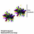 CHUU YUNG Colorful Mardi Gras Carnival Acrylic Tassel Dangle Earrings Style A