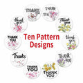 DNYMJBO 500 PCS Thank You Stickers 10 Floral Designs 1 Inch #A243