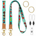 Concert Accessory Set 2-Piece Keychain&Lanyard Lips Guitar Butterfly 13 Graphics
