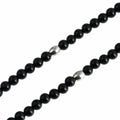 BLEUM CADE Black Agate Stone Necklace Double Pentagram Pendant