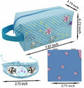 LOYEJEGL Foldable Travel Cosmetic Makeup Bag Blue PU