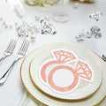 AYINOBY 50 Pcs Glitter Rose Gold Diamond Ring Paper Napkins Pink Wedding