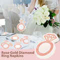 AYINOBY 50 Pcs Glitter Rose Gold Diamond Ring Paper Napkins Pink Wedding