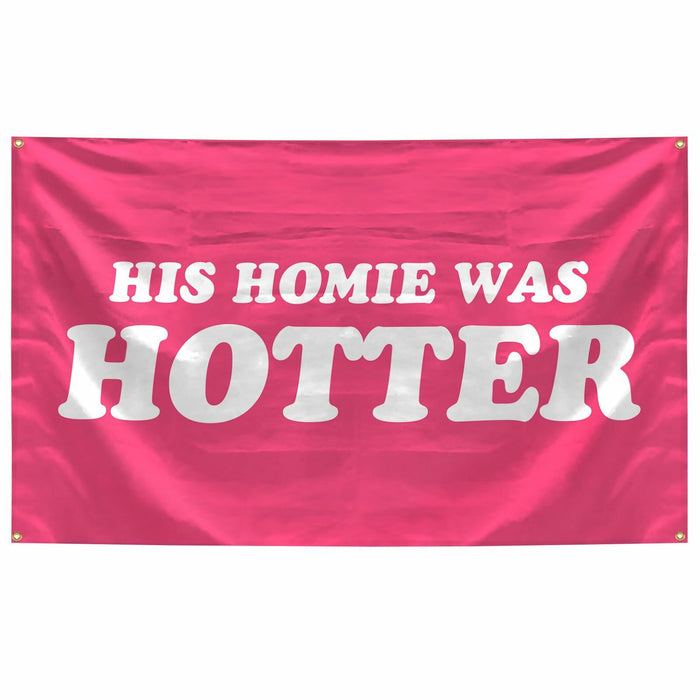 BanBE Fun His Homie Was Hotter Tapestry 3x5 ft Red Polyester Indoor Outdoor