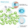 Uxcell 500pcs Oval Flatback Acrylic Rhinestones 18x13mm Light Green