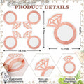 AYINOBY 50 Pcs Glitter Rose Gold Diamond Ring Paper Napkins Pink Wedding