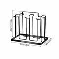 uxcell Cup Drying Rack Foldable Stainless Steel 220x185mm 6 Cups Black