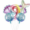 SINBEE Mermaid Foil Number Balloon 40in #9 Birthday Decoration Girls