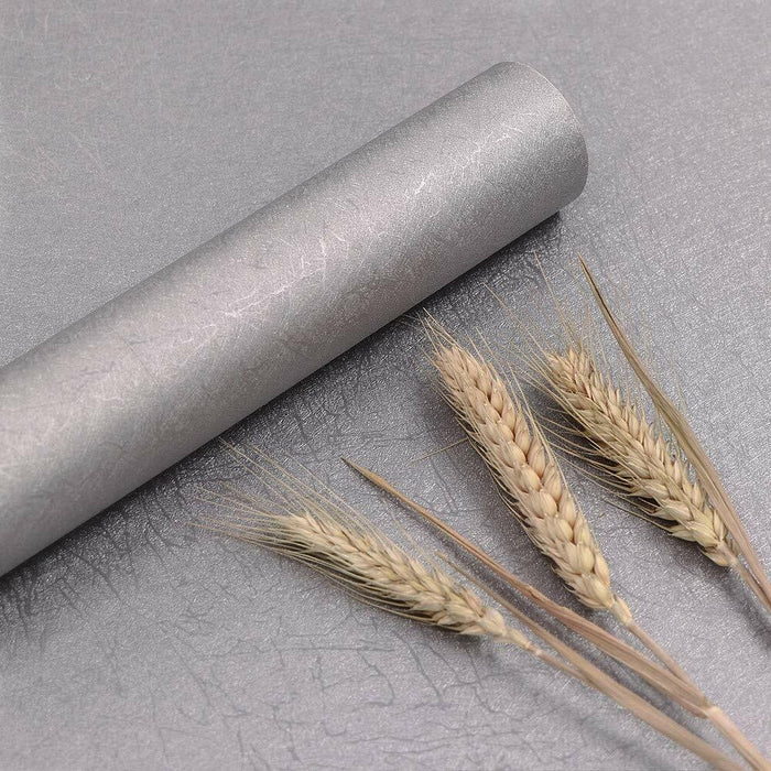 Abyssaly 23.6x196.8in Silver Grey Embossed Self Adhesive Wallpaper Vinyl