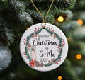 AnhTram97 My First Christmas As G-Ma 2025 Ornament Ceramic White Both Sides