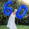 SINBEE 40 Inch Navy Blue 60 Number Jumbo Mylar Foil Balloon 2 Pack