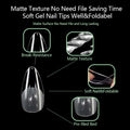PrettyYo Short Almond Gel Nail Tips 240Pcs Clear 12 Sizes Full Cover
