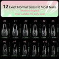 PrettyYo Short Almond Gel Nail Tips 240Pcs Clear 12 Sizes Full Cover