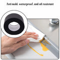 Qiveno 2pcs Waterproof Caulk Tape Black PVC Sealant for Kitchen Bathroom 10.5ft