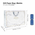 [Like New] Pomei 20 PCS Marble Paper Gift Bags Gray Handles 17.1x5.1x12.2in