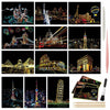 MIASTAR Scratch Art Paper Rainbow Night View Building Series 7.9x5.5 12 Sheets