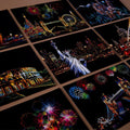 MIASTAR Scratch Art Paper Rainbow Night View Building Series 7.9x5.5 12 Sheets