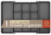 BAKKENMASTER Expandable Utensil Drawer Organizer 13-22.4" Black 5 Compartment