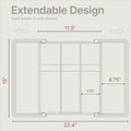 BAKKENMASTER Expandable Utensil Drawer Organizer 13-22.4" Black 5 Compartment