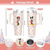 Cozyzoe Insulated Stainless Steel Mouse Tumbler with Straw Lid 40oz White