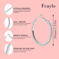 fcaylo 925 Sterling Silver Gold Hoop Earrings Lightweight Hypoallergenic 40mm