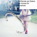 FEELMEM Friendship Cuff Bangle Bracelet Girlfriends Sister Silver