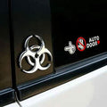 PTDecals 2X 3D Silver Biochemical Marker Car Motorcycle Emblem Sticker