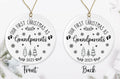 AnhTram97 Our First Christmas As Grandparents Ornament White Ceramic DoubleSided