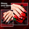 GELLEN Gel Nail Polish Set 6 Colors Burgundy Red Glitter Crimson Celebration