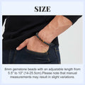 M SHUYUN Tiger Eye Men's Adjustable 8mm Beaded Lava Rock Bracelet