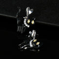 OFGOT7 Black Cat Halloween Pearl Dangle Earrings Metal Jewelry for Women