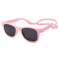 COASION Baby Sunglasses Polarized Flexible Strap Infant 0-12M Pink Grey