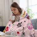 Levionys Music Fans Print Fleece Blanket Pink Purple 50x60 Flannel
